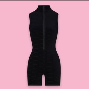 SKIMS Logo Velour Short Onesie Size S